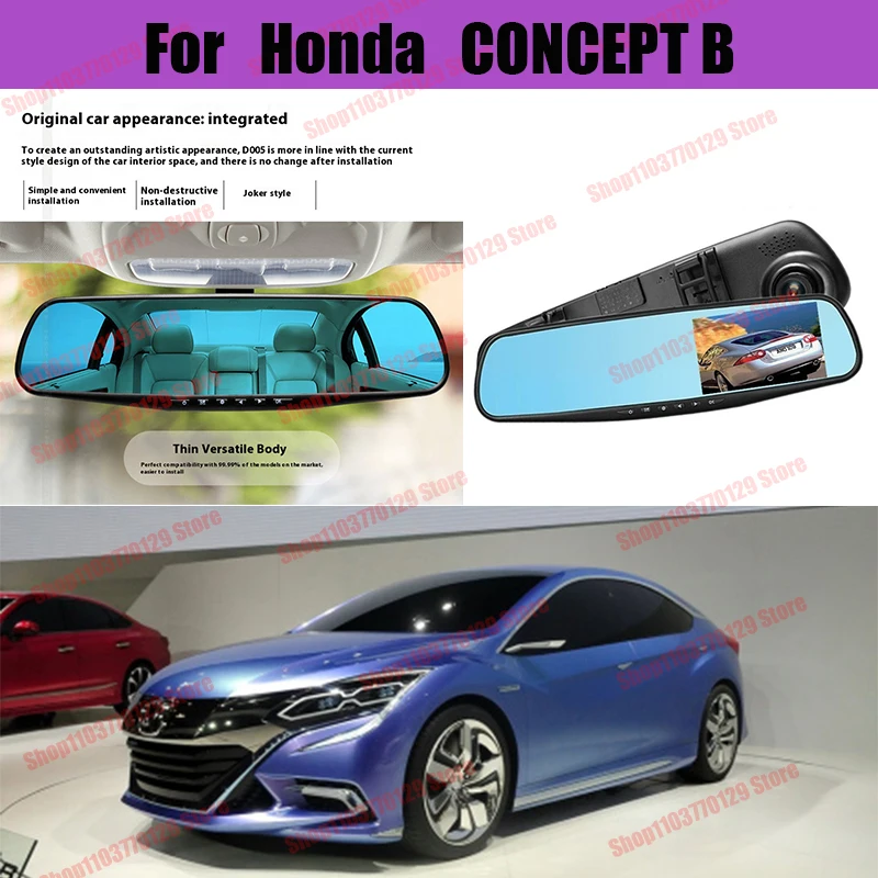 

For Honda CONCEPT B High definition dual lens driving recorder with front and rear dual recording reverse images Car dvr