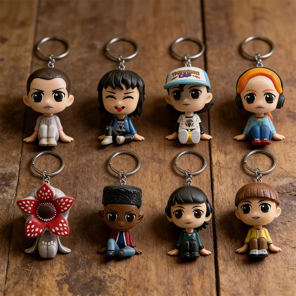 Gorące anime Stranger Things Blind Box Q-version Siedzący brelok Jane Ives/Will Byers Figurka Akcji Statuetka na Biurko Prezent Zawieszka