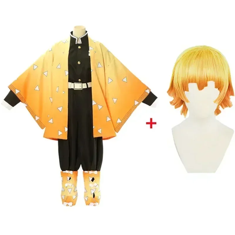 Anime Devil Hunter Agatsuma Zenitsu Costume Cosplay Donna Kimono Uniforme Halloween Natale