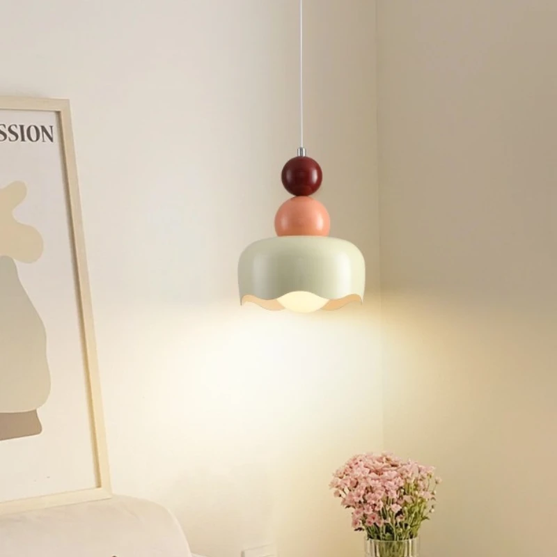 Modern Nordic Cream-style Bedroom Bedside Pendant Lamp Creative Dining Room Bar Counter Flower Bud Children's and Girls' Lamps