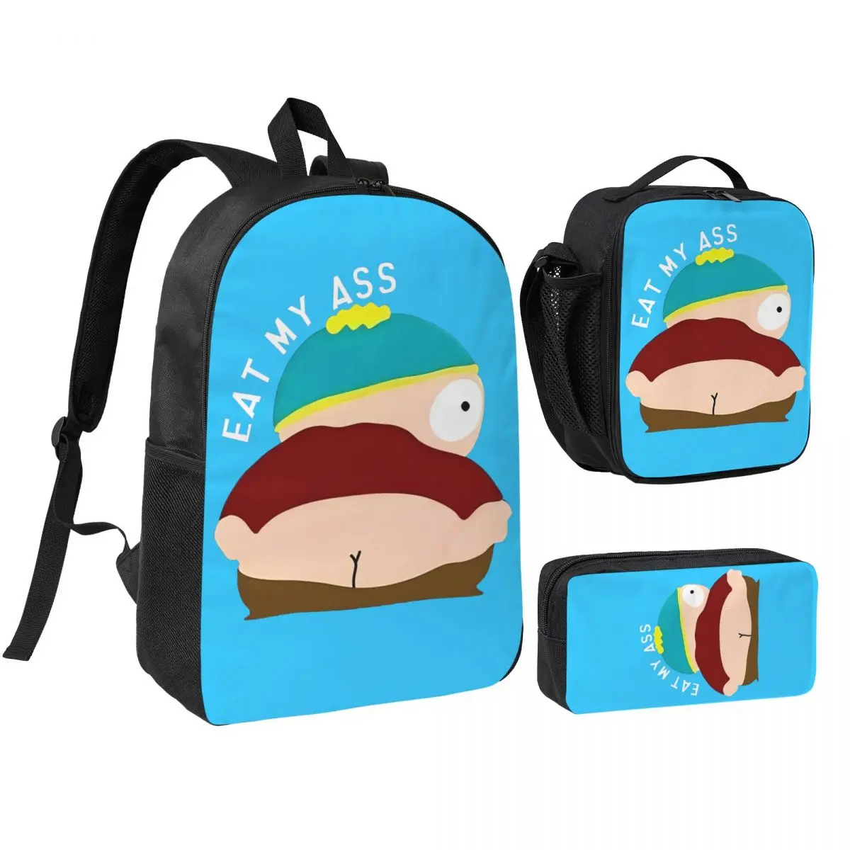 

Рюкзак с героями мультфильмов и гумором для мальчиков и девочек, холщовые сумки для ноутбука SouthsPark, сумка для обеда, пенал