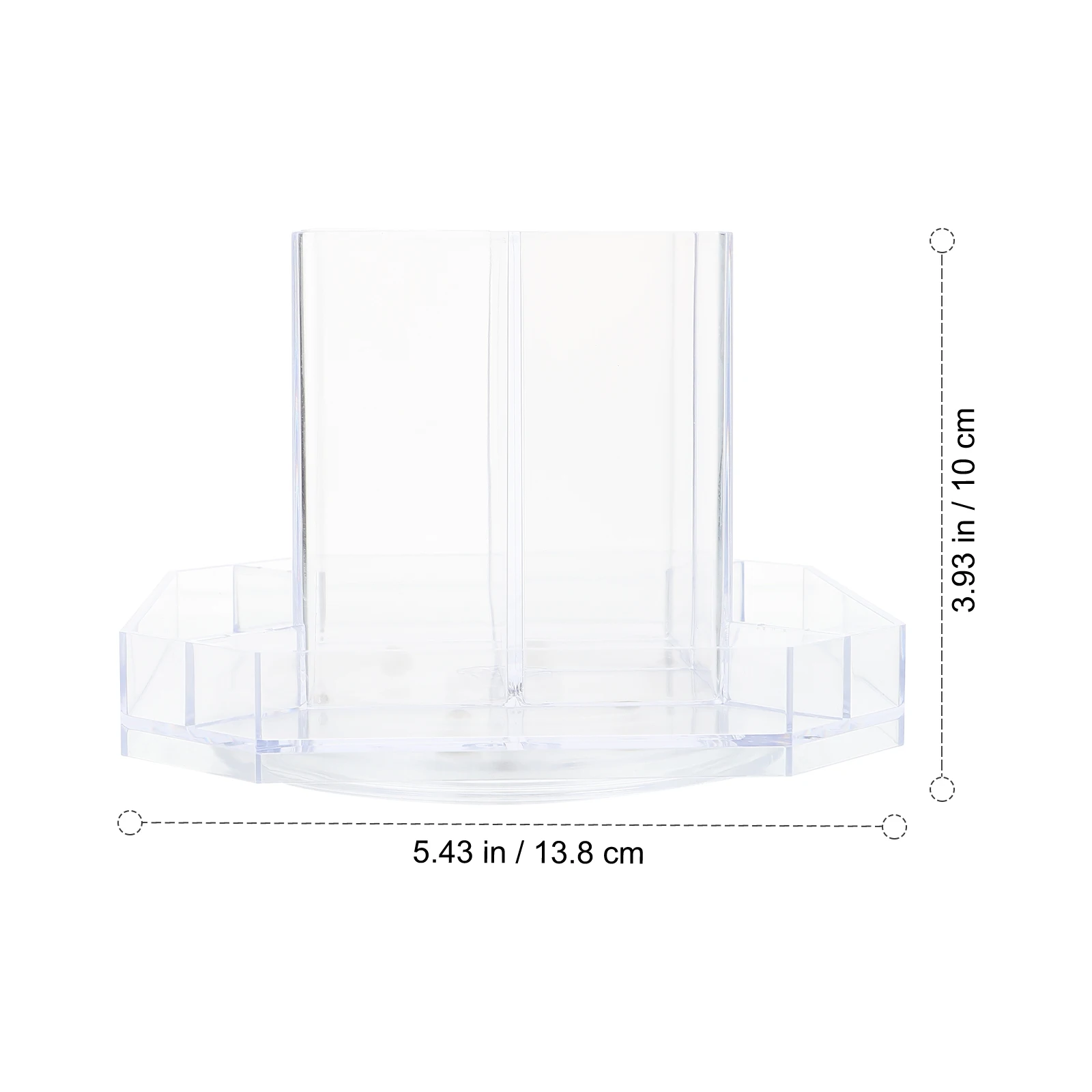 

360° Rotating Pen Holder Desktop Stationery Organizer Clear Acrylic Cup for Pencils Pens Markers Makeup Brushes Space Saving