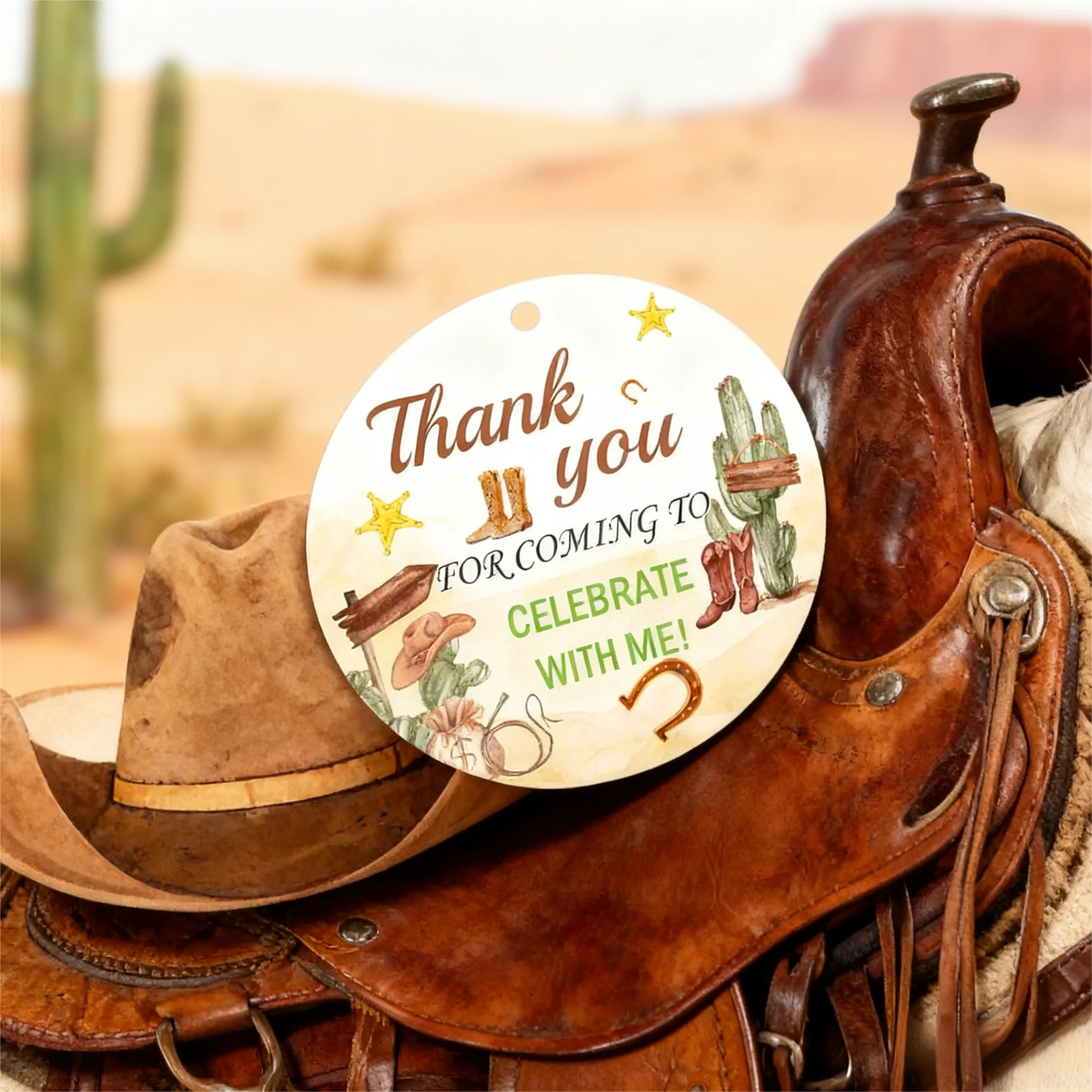 100 قطعة شكرًا لك على البطاقات القادمة مرحبًا بكم في بطاقة الهدايا المفضلة لحفلة الغرب المتوحشة لتغليف الأعمال الصغيرة #4