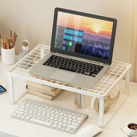 Grid Laptop Grid Cooling Rack Cooling Portable Computer Heightening Stand Black/White Metal Notebook Storage Shelf Computers