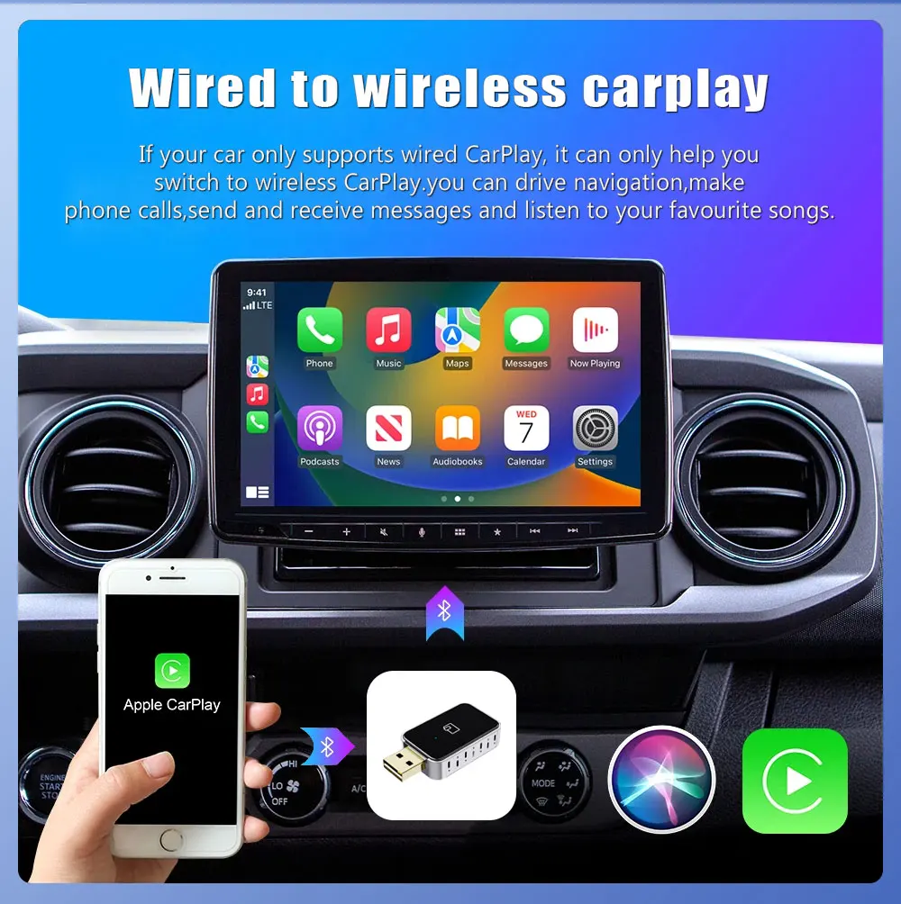 NEW Wireless CarPlay Android Auto Wireless Adapter Smart Mini 2in1  Box Plug And Play WiFi Fast Connect Universal For Nissan