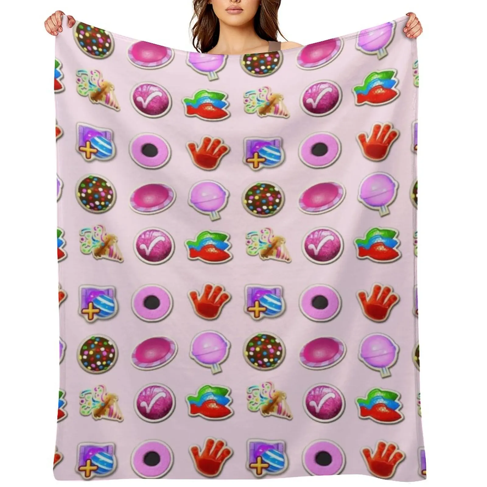 

Booster Stash Candy Crush Throw Blanket blankets ands manga Soft Plaid Summer Blankets