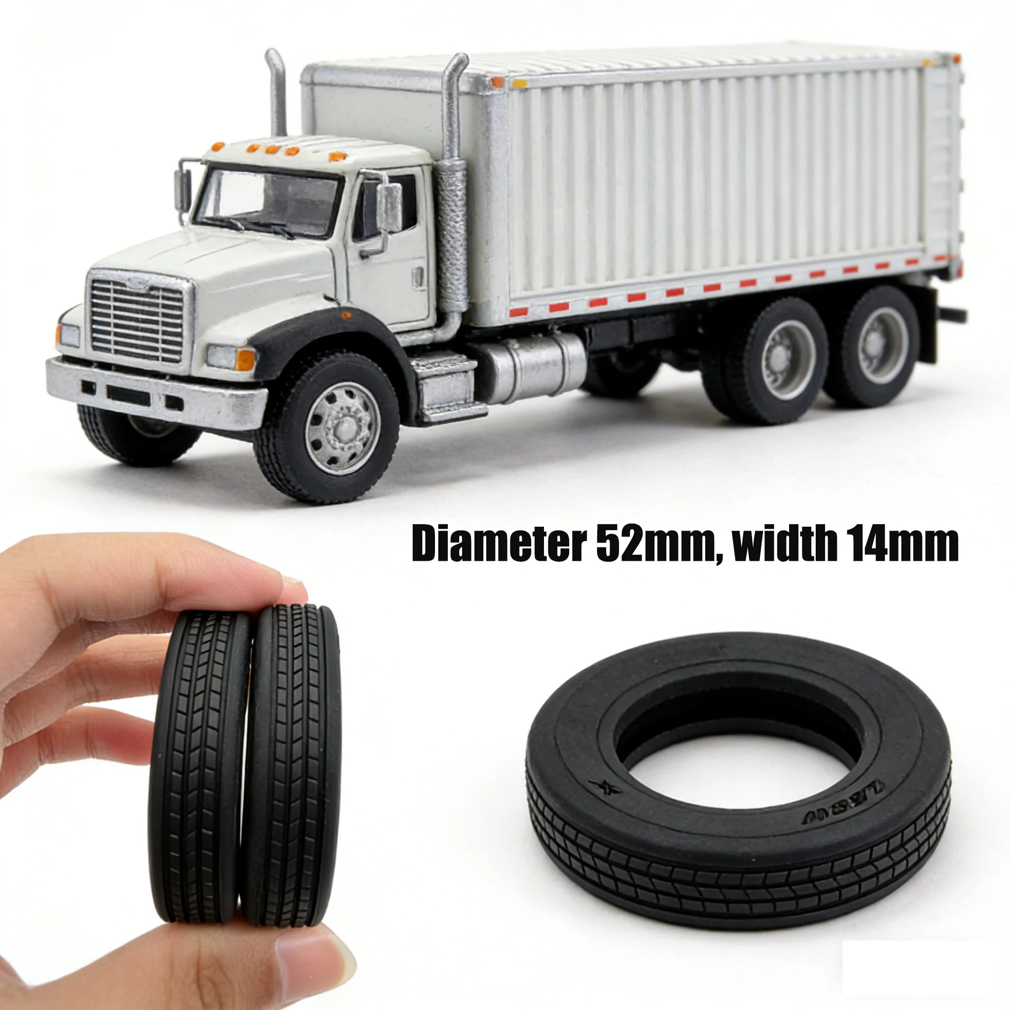LESU RC 1/14 Kleiner LKW-Reifen S-1287-1 Durchmesser 52MM Hochwertige Gummireifen Geeignet für Sattelauflieger DIY Zubehör Spielzeug