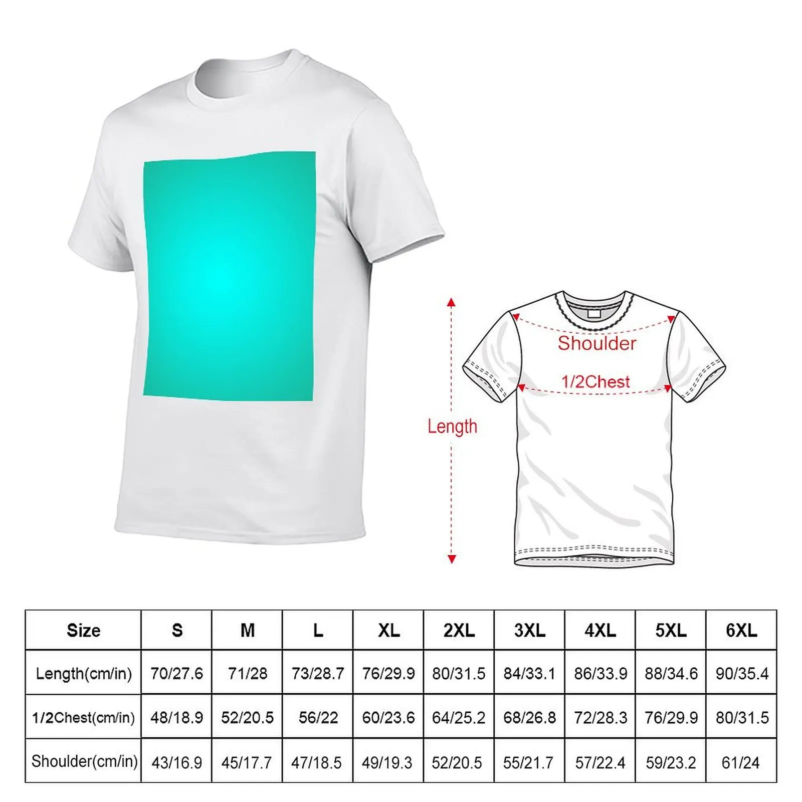 Solid Turquoise Blue Green T-Shirt Everyday Wear Basic Short Sleeve Top