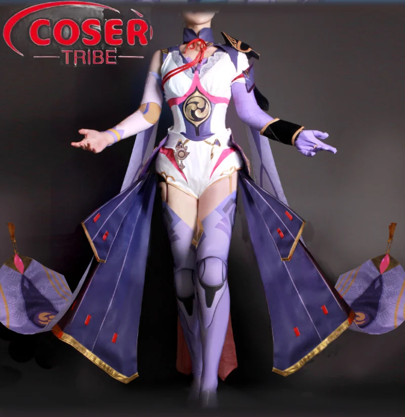 

COSER TRIBE Anime Game Genshin Impact Magatsu Mitake Narukami no Mikoto Halloween Carnival Role CosPlay Costume Complete Set