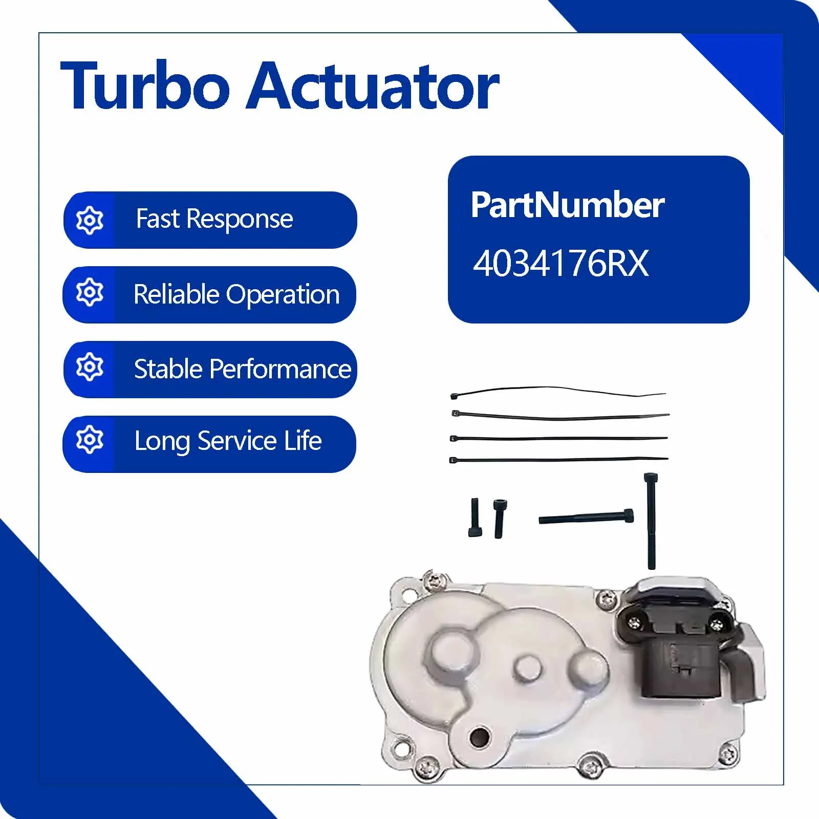 12V Turbo Eletronic Actuator PN-5452687 4034176RX 5452687 For Cummins ISL ISC Engine HE300 Series  (With cooling water holes)