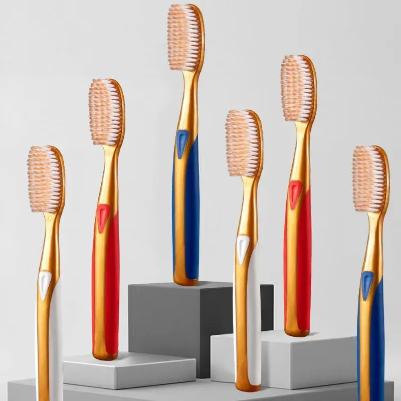 【6pcs Large Head Soft Bristled Toothbrush Anti Slip Wide Design With Extended U-Shaped Brush Head】