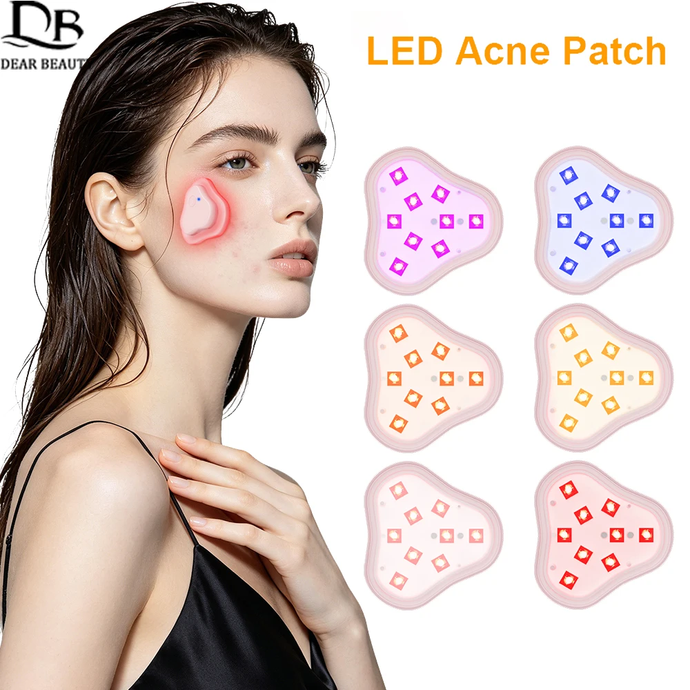 LED Red Light Acne Patch With Infrared 830nm, 6-Color Light Therapy Acne Patches Spot Treatment For Acne Blemishes Skin Repair