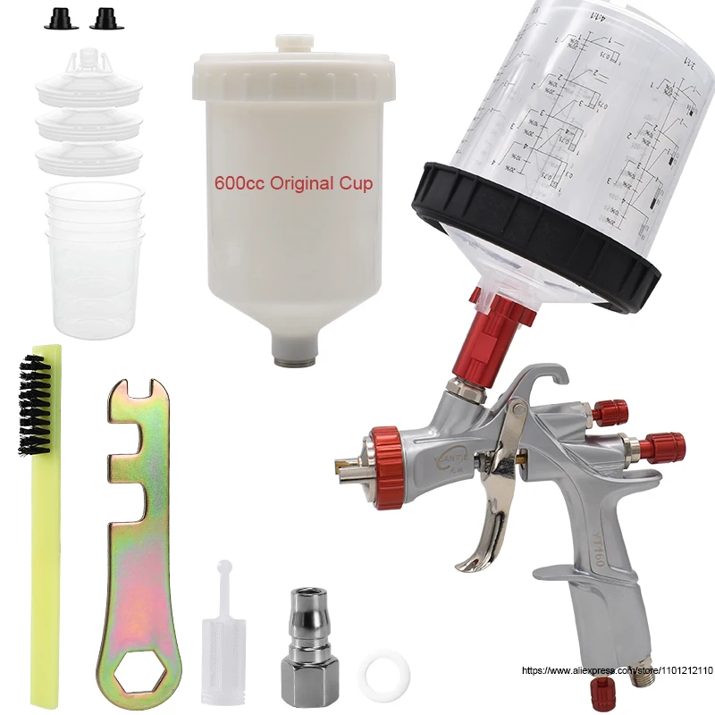 LVLP Air Spray Gun YT160 with 600CC Paint Mixing Cup New R500 Car Painting Gun Paint Spray Gun kit Sprayer 1.3mm YT160 Spray Gun