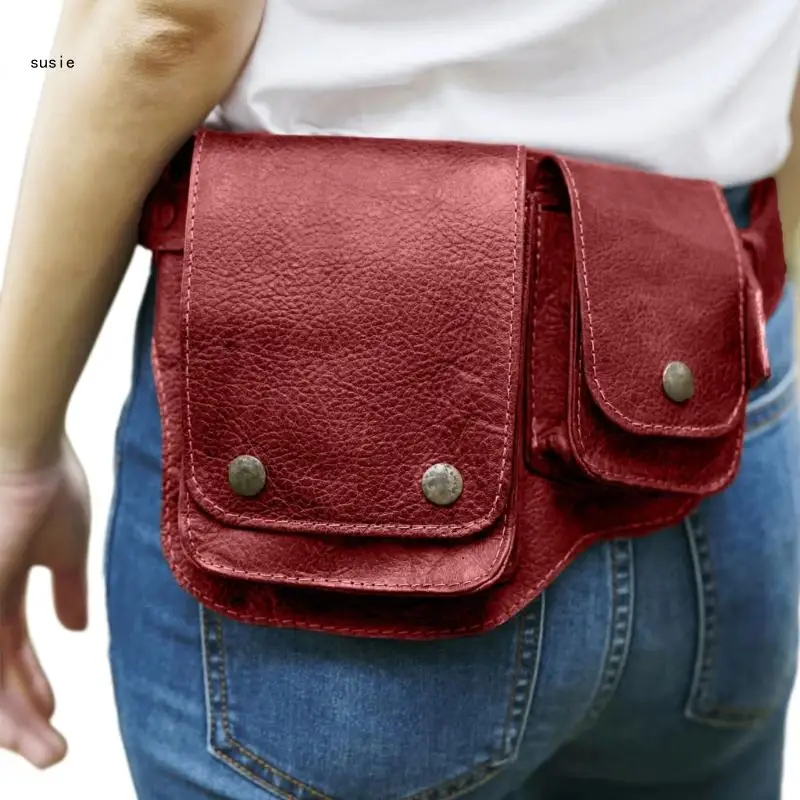 X7YA Steampunk Belt Festival Bag Hip Bags for Women Men Fanny Pack