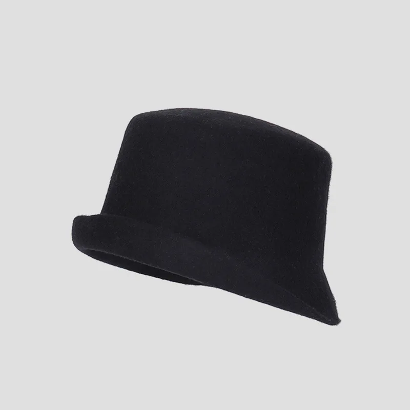 Premium Solid Color Versatile 100% Wool Rolled Basin Hat Basin Hat Fashion Hat Women's Hats Street Shopping