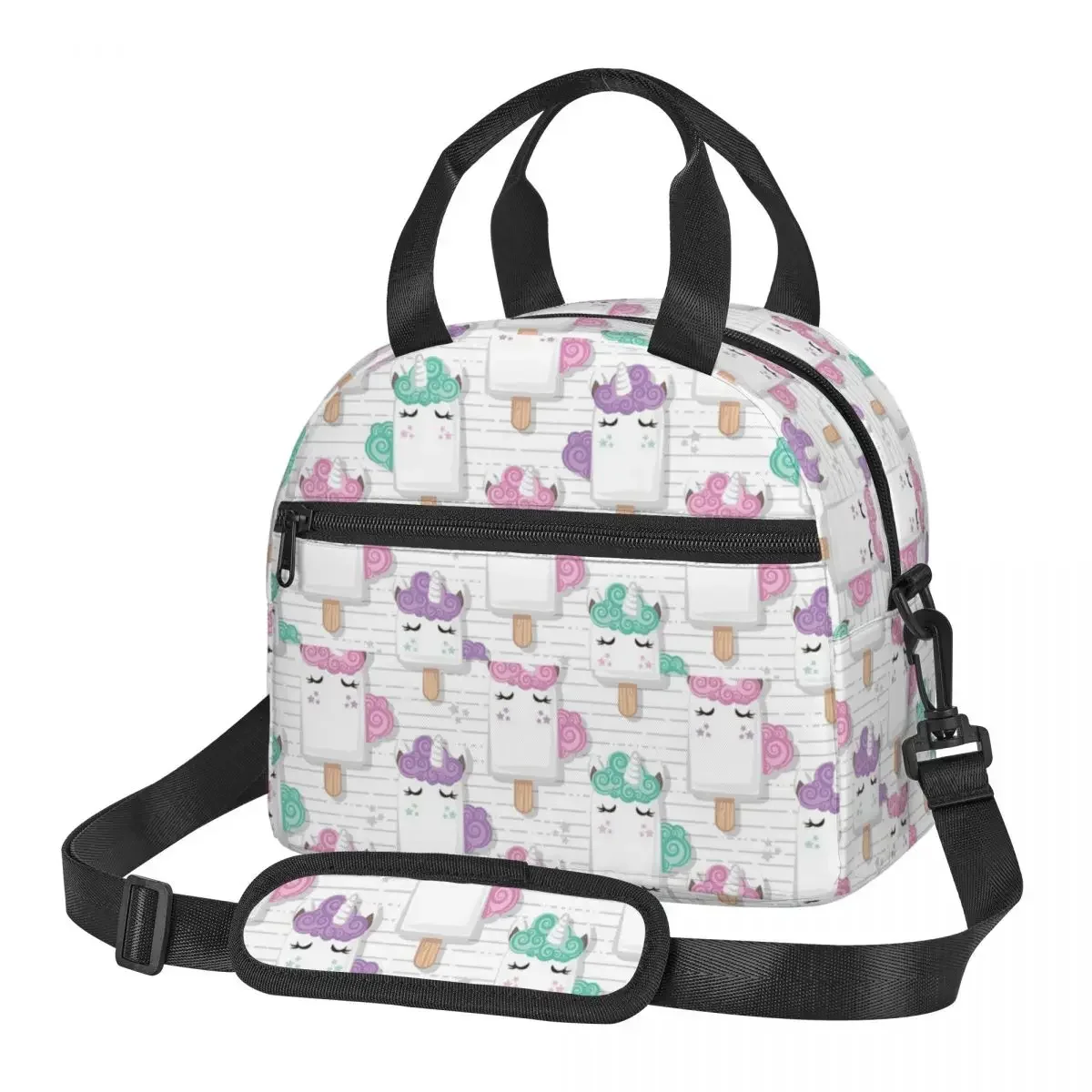 

Ice Cream Unicorn Lunch Bags Insulated Bento Box Portable Lunch Tote Leakproof Picnic Bags Thermal Bag for Woman Kids Travel