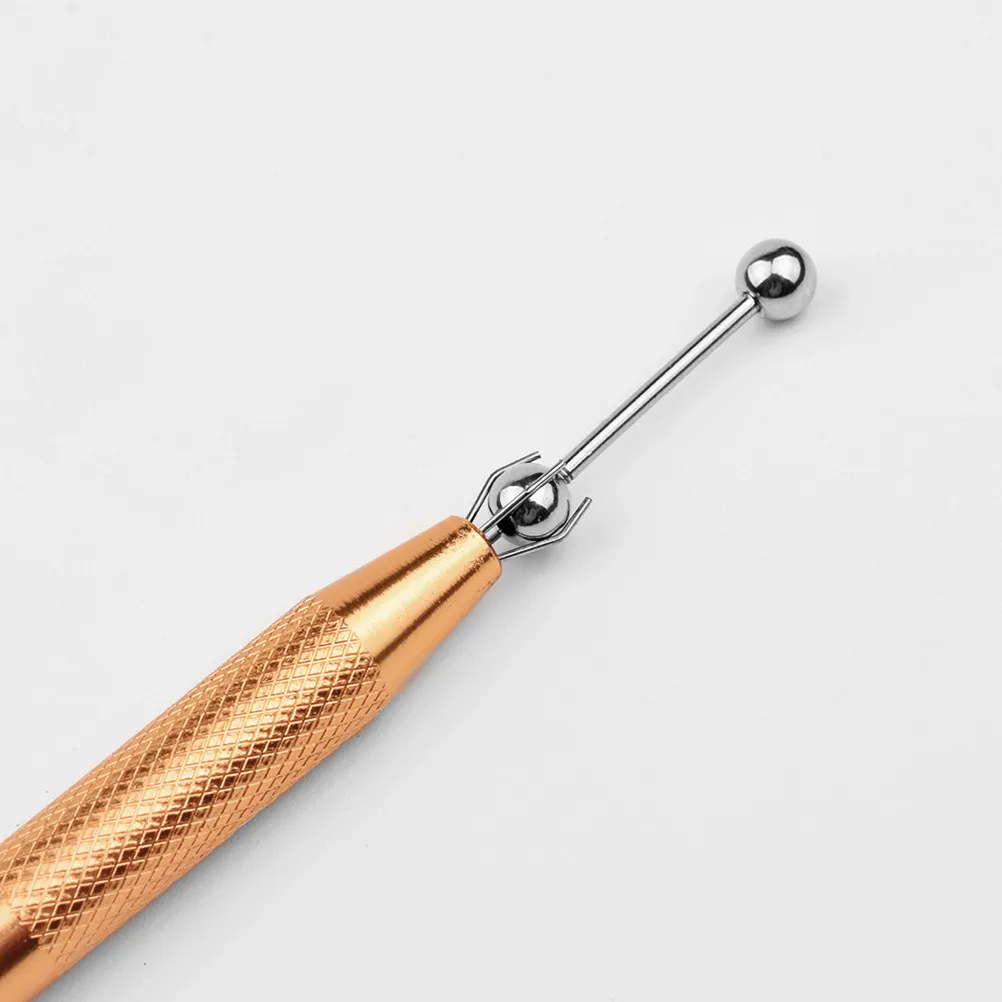Premium Stainless Steel 4 Prongs Bead Grabber Tool Lightweight Compact Design Comfort Grip Bead Holder Pick-Up Tool Body