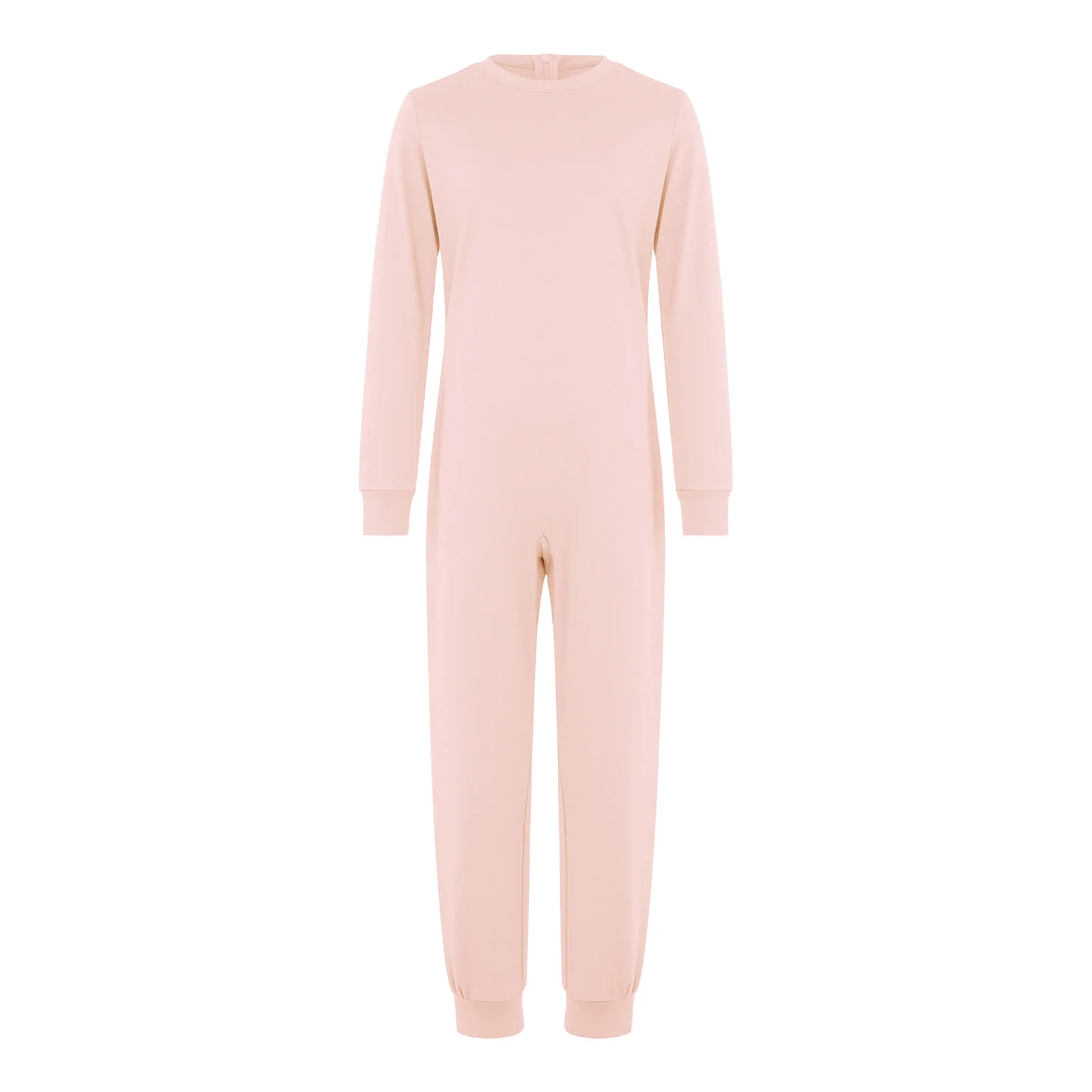Kids Girls Boys Special Needs Adaptive Clothing Cotton Round Neck Long Sleeve Zipper Back Jumpsuit Workout Fitness Sportswear