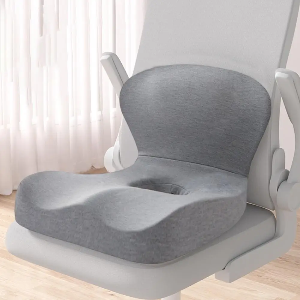 Lumbar Support Cushion Memory Foam Seat Pad Ergonomic Memory Foam Seat Back Cushion Set for Office Car Travel Pressure for Long