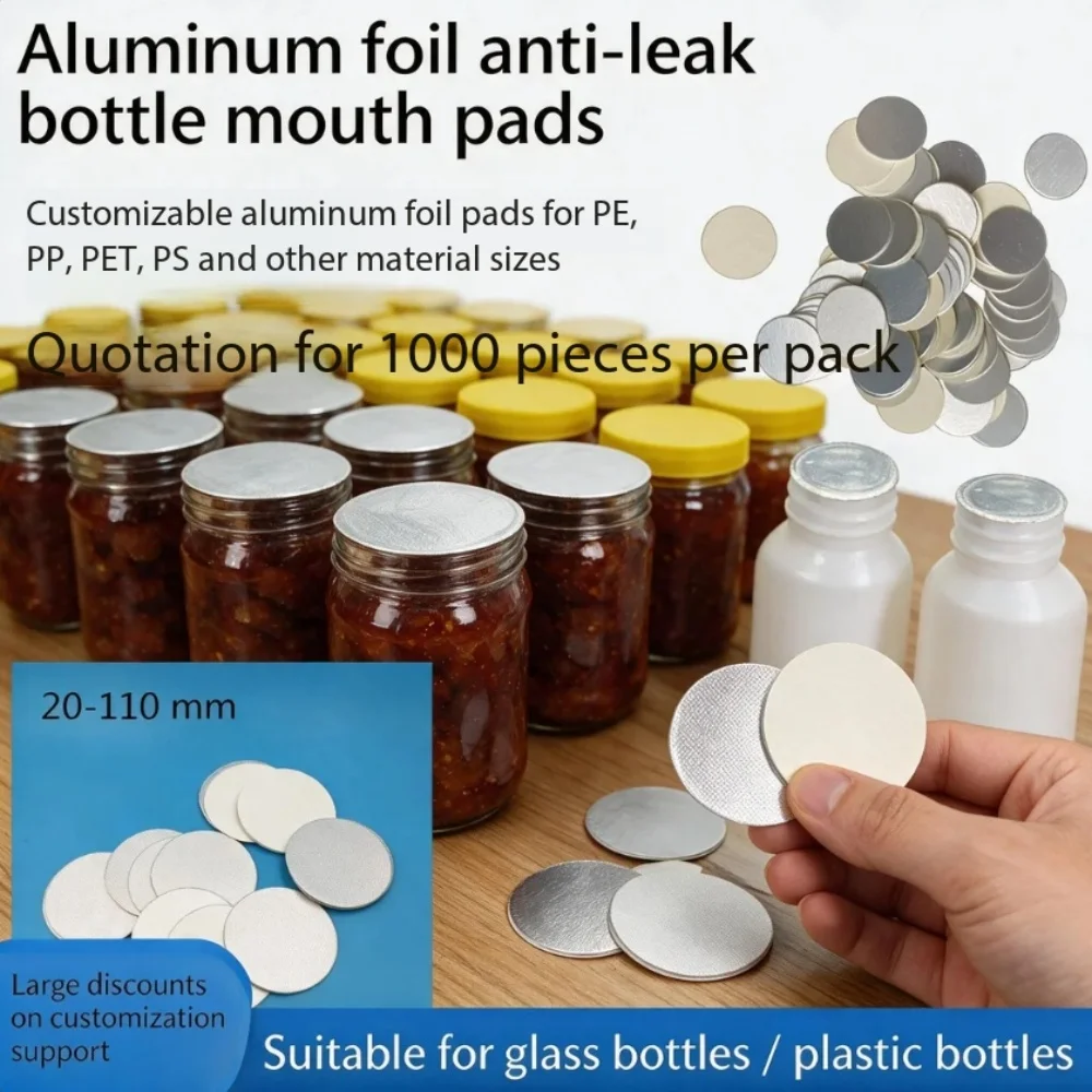 1000 Pcs Universal Induction Sealing Sticker Aluminum Foil Liner for Plastic Bottle Glass Jar Metal Box PP PET PS Electromagneti