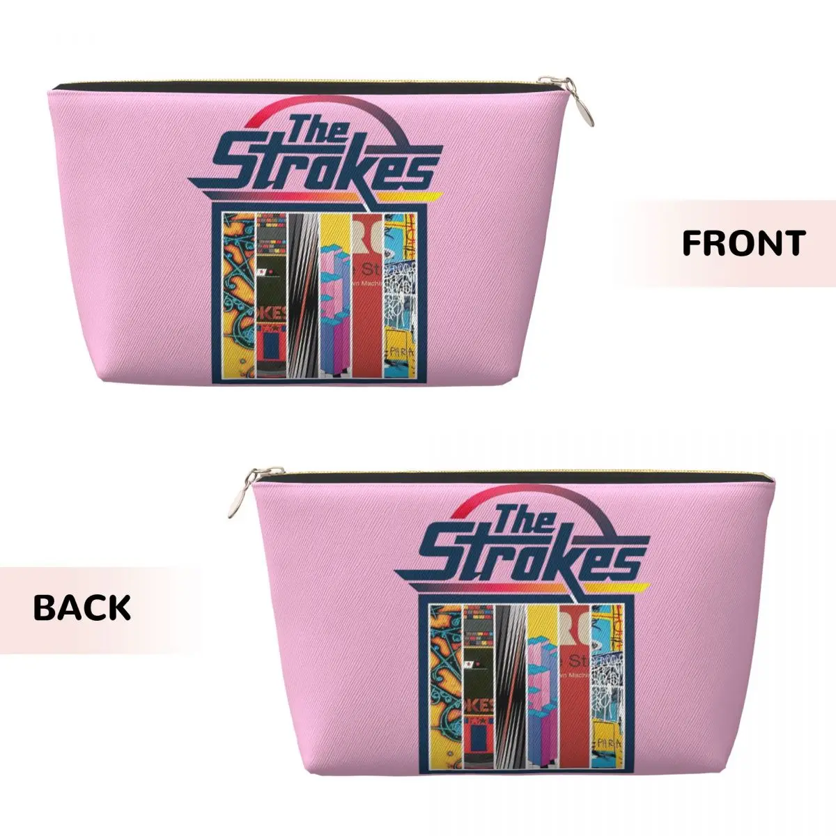 Custom The Strokes Rock Band Album Poster Cosmetic Bag Women Kawaii Big Capacity Makeup Case Beauty Storage Toiletry Bags