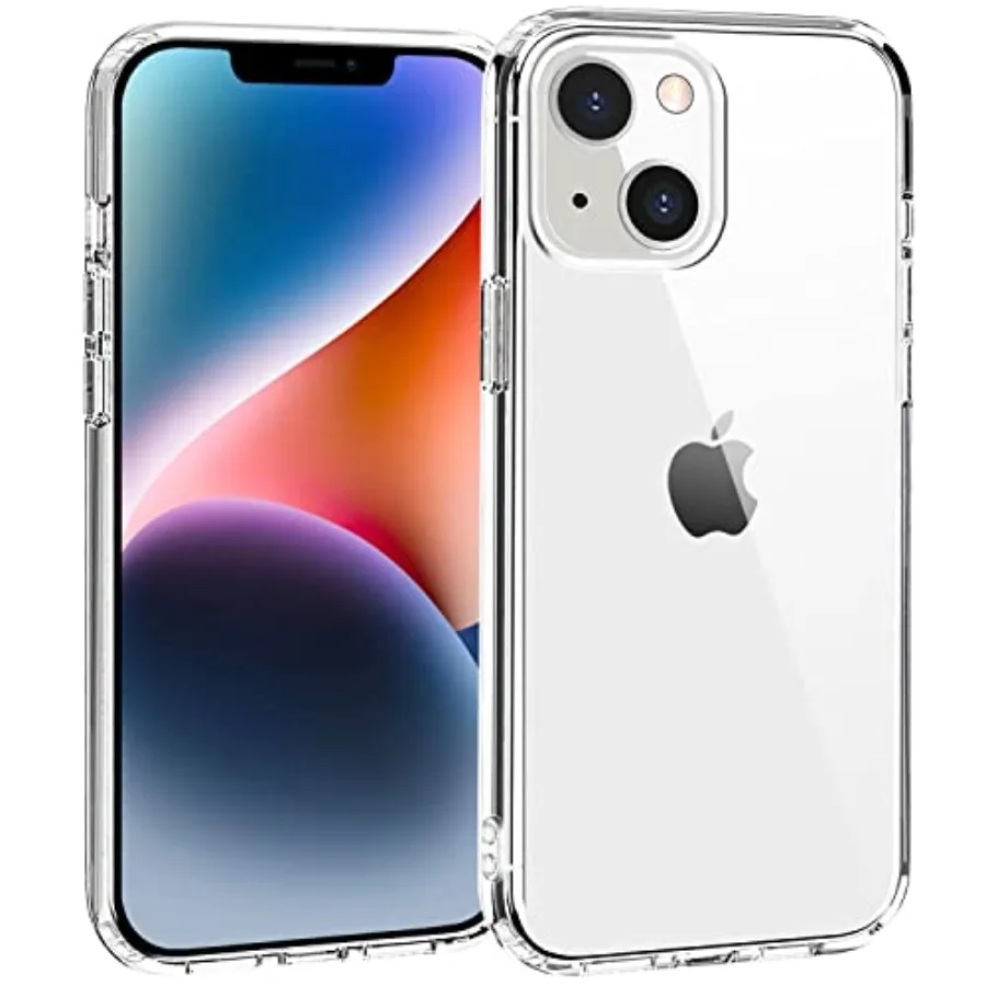 

Phone Case Compatible with iPhone 13 iPhone 14, Clear Case Anti-Yellowing Protective Bumper Hard Back Cover for 6.1 Inch