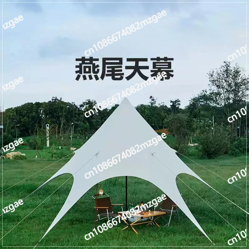Camping tent super large camp with Wanzhongshan sun protection rain protection single peak double peak three peak awning