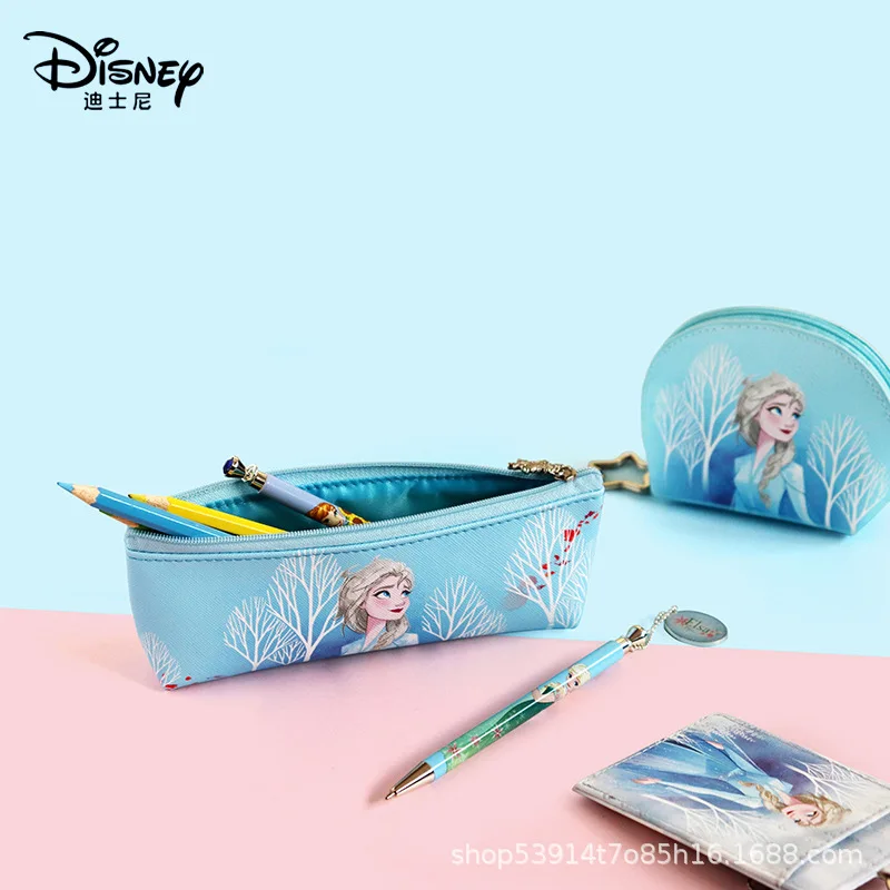 Imagem -03 - Disney Frozen Couro Lápis Case Neutro Lápis Case Estudante Aprendizagem Papelaria Caixa Papelaria Armazenamento Bolsa Lápis Case