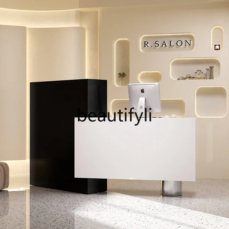 

zzqCashier Counter Small Billiard Room Bar Counter Barber Shop Beauty Salon Reception Counter Company Front Desk Reception Desk