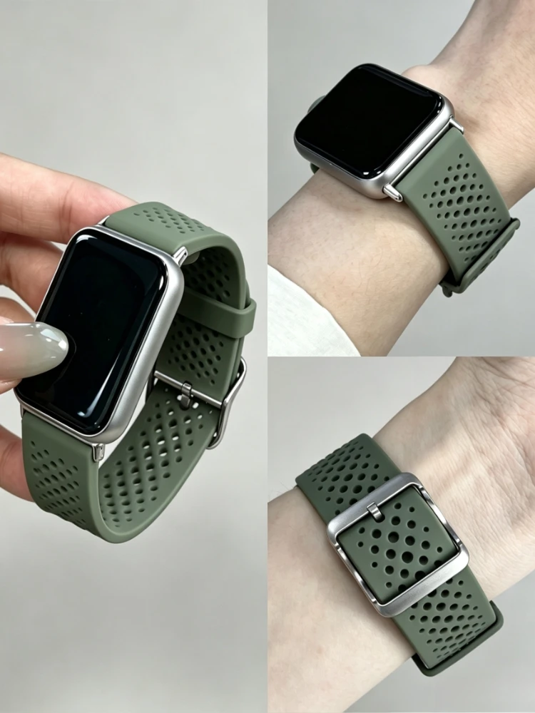 Breathable Silicone Strap for Xiaomi Redmi Watch 4 5 6 Sport Replaceable Bracelet Wristband for Mi Band 8 Pro 9 Pro 10 Pro Belt