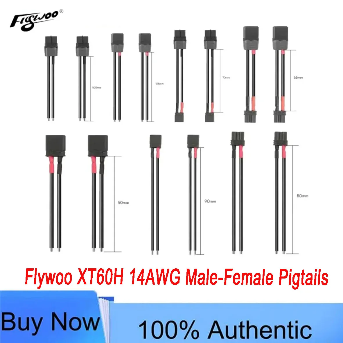 Flywoo XT60H to XT30U Adapter & Pigtail Cable Set 14/18/20AWG Male Female Connector for FPV Drone Battery Charger DIY
