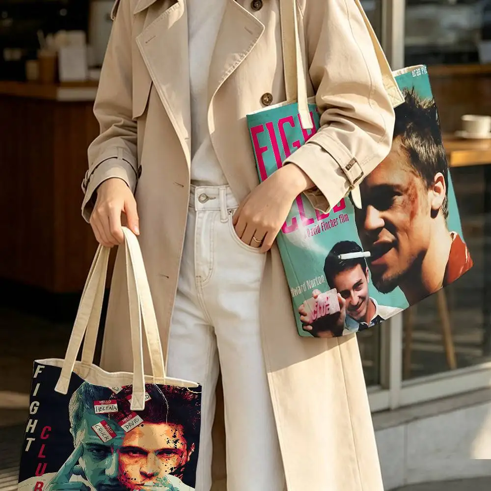 Cult Movie Fight Club Lightweight Foldable Tote Bag Strap, Reusable Shopping Bag, Perfect Gift for Daily