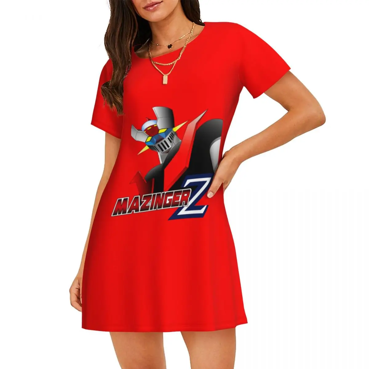 

Женская ночная рубашка Mazinger Z с короткими рукавами и принтом НЛО, робот, аниме, манга, ночные рубашки с короткими рукавами, ночные рубашки для отдыха