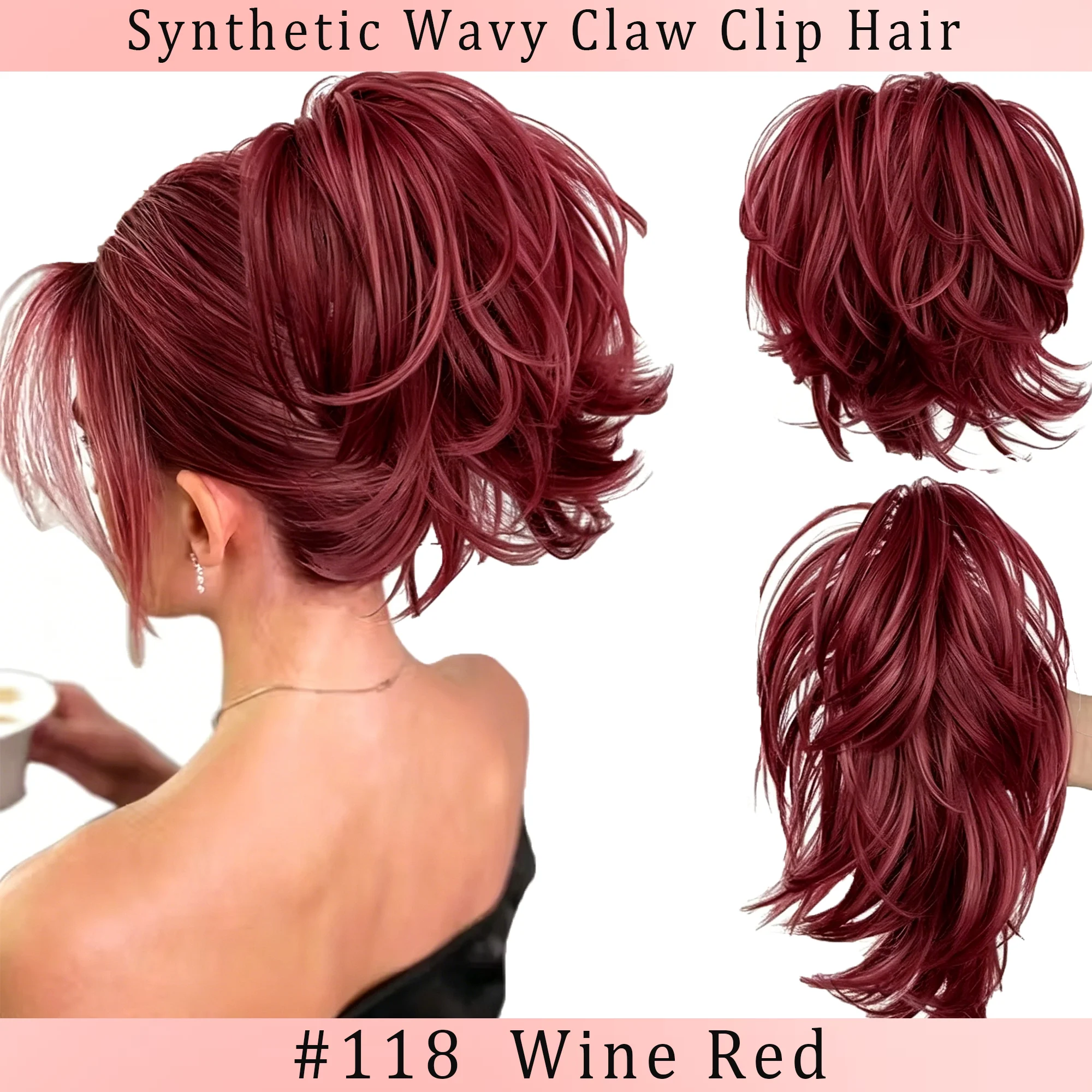 Ponytail Extension Claw Clip Short Pony Tails Hair Extensions for Women Synthetic Wavy Hairpieces Suitable for Everyday Styling