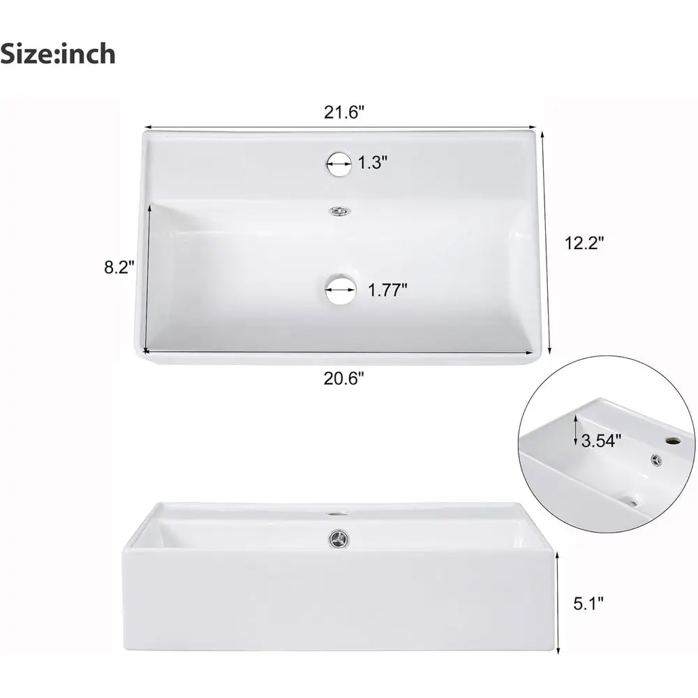 Modern 21.6 Floating Vanity with Ceramic Sink, Space-Saving Cabinet for Small Bathrooms (Color-08)