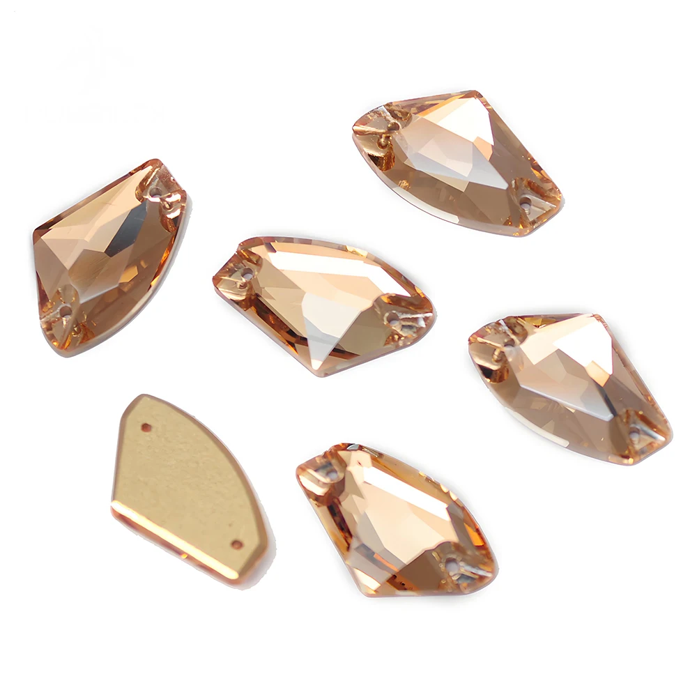 PUBRILEX Golden Shadow Mix, flache Rückseite, Super-Glitzer-Steine und Kristalle zum Aufnähen, DIY-Strass-Gold-Strasssteine zum Basteln – Detail 6
