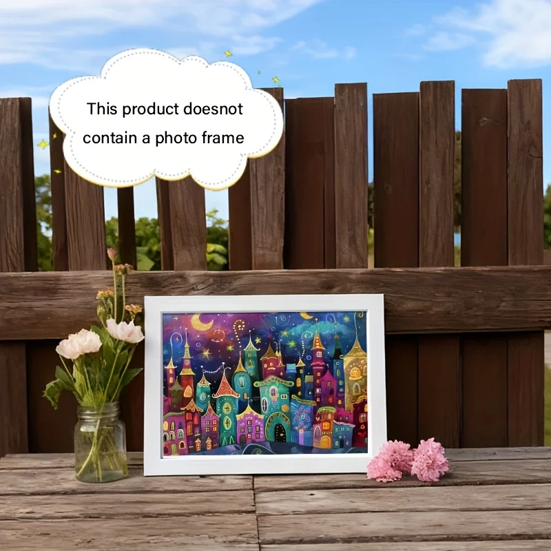 Vibrant Fairy Tale Night City Scene Jigsaw Puzzle Adult Fantasy Theme Intellectual Game Home Leisure Decorative Puzzle Toy