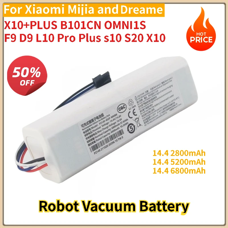

6800mAh Battery for Xiaomi Mijia X10+PLUS B101CN OMNI 1S and Dreame F9 D9 L10 Pro Plus S10 S20 X10 Sweeping Mopping Robot