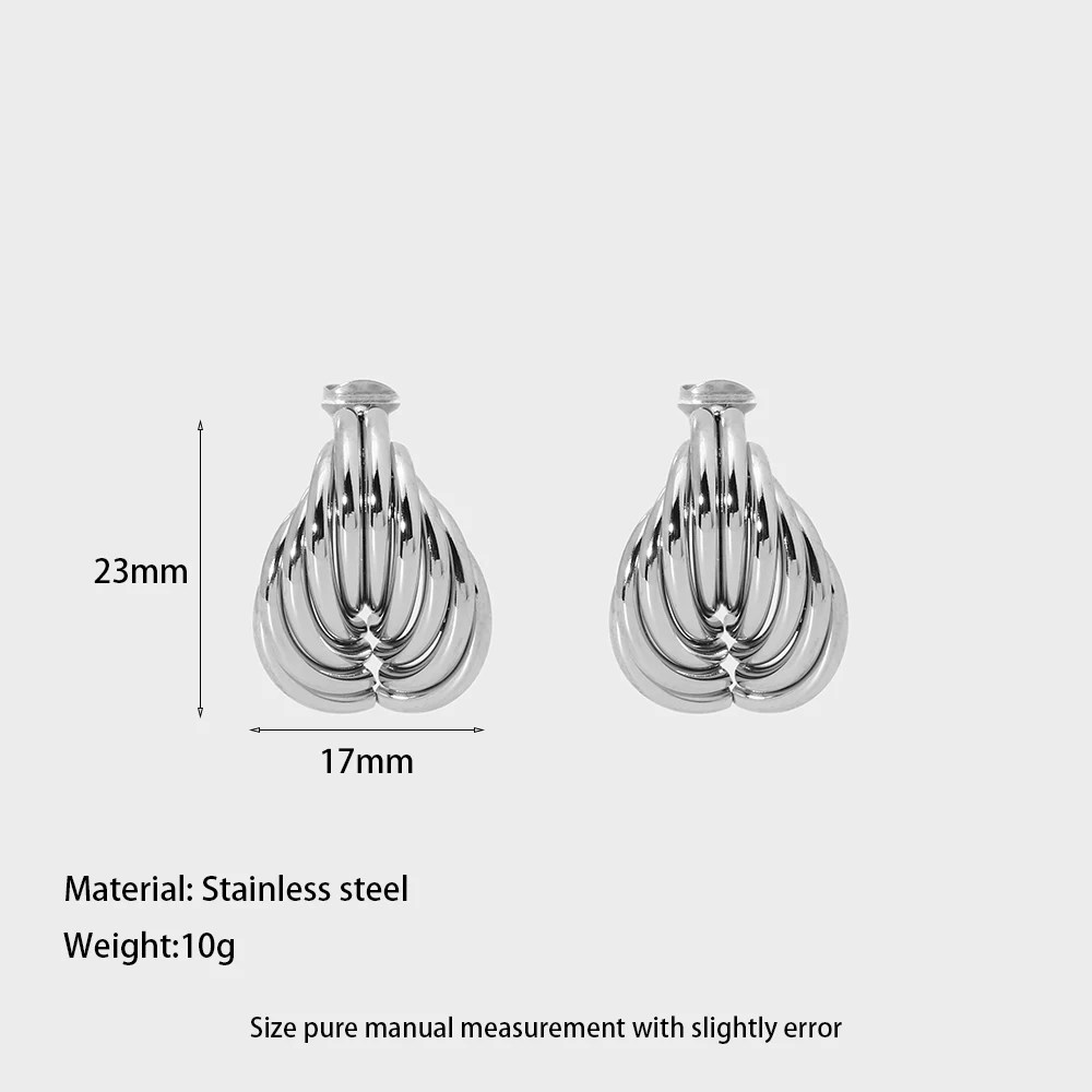 Stylish Geometric Line Irregular Earrings Personality 18K Gold Plated Stainless Steel Heart Stud Earrings Women Jewelry Earrings