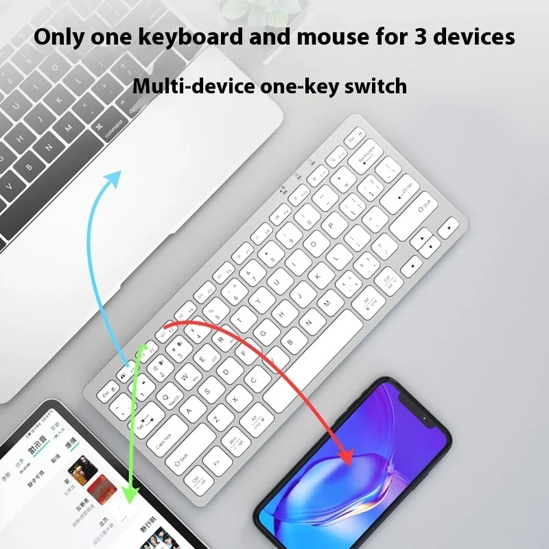 Bow Wireless Keyboard And Mouse Set Office Ultra-thin Silent Pc Notebook Keyboard And Mouse Small Fresh Keyboard Office Keyboard