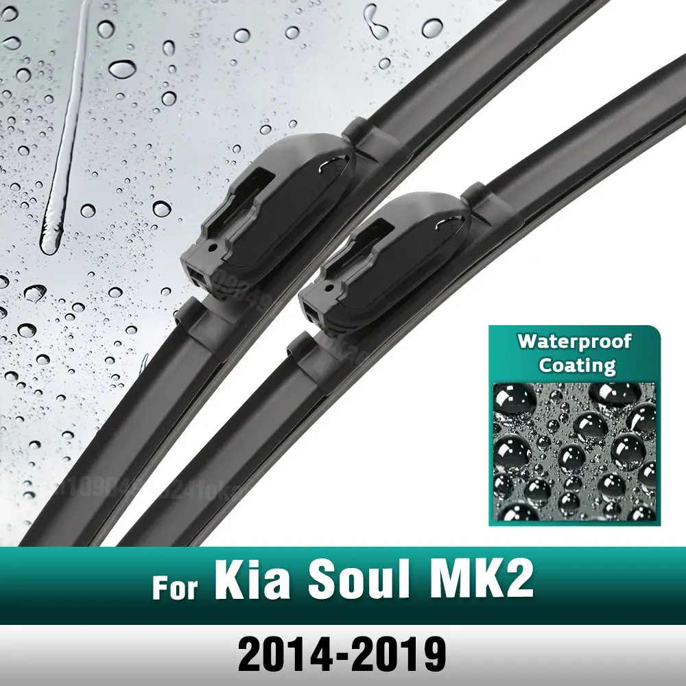 Silicone & rubber  Front Wiper Blades Set For Kia Soul MK2 2014 - 2019 Windshield Windscreen Window Brush 24