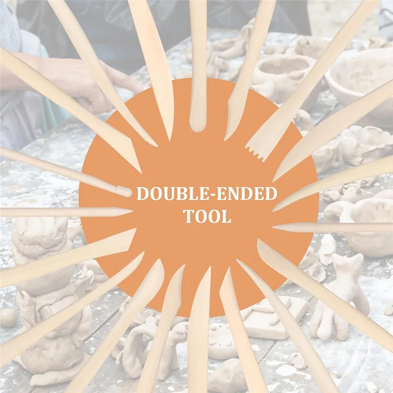 

ABMI-6.2 "гладкая двусторонняя глина, инструменты для моделирования, 50 шт., деревянные инструменты для лепки из глины, инструмент для лепки из полимерной глины,