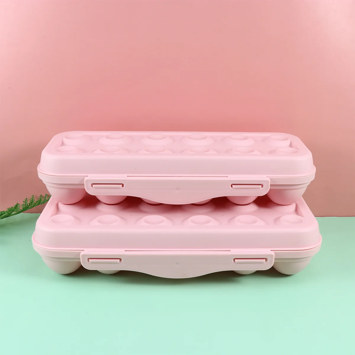 

2Pcs Egg Holder Kitchen Storage Box Stackable Durable PP Material Refrigerator Organizer Space Saving Tray Kitchen Egg Tray