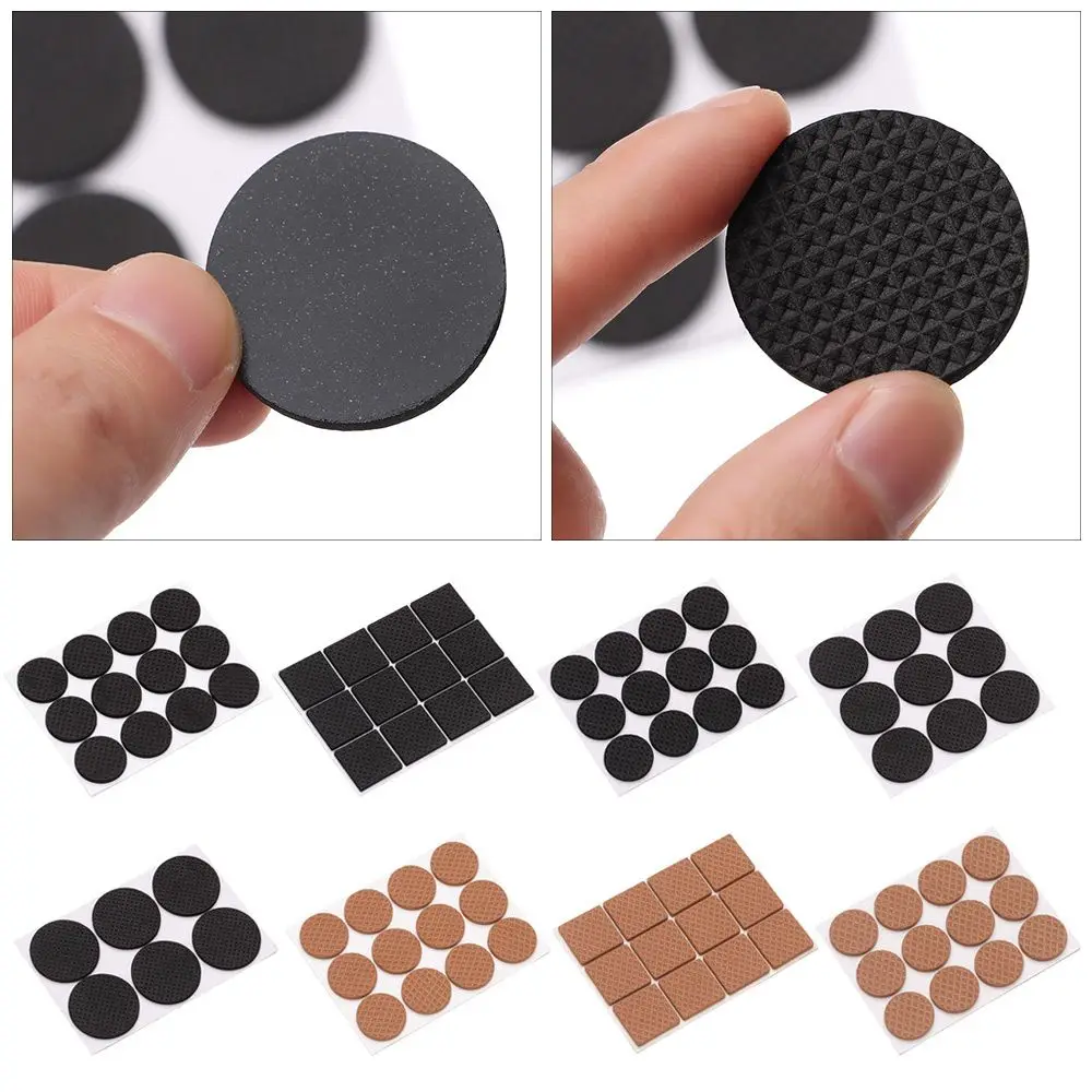 6/9/12Pcs Furniture Leg Soft Bumper Chair Fittings Self-adhesive Anti Noisy Floor Protector Furniture Leg Pads Anti-slip Mat