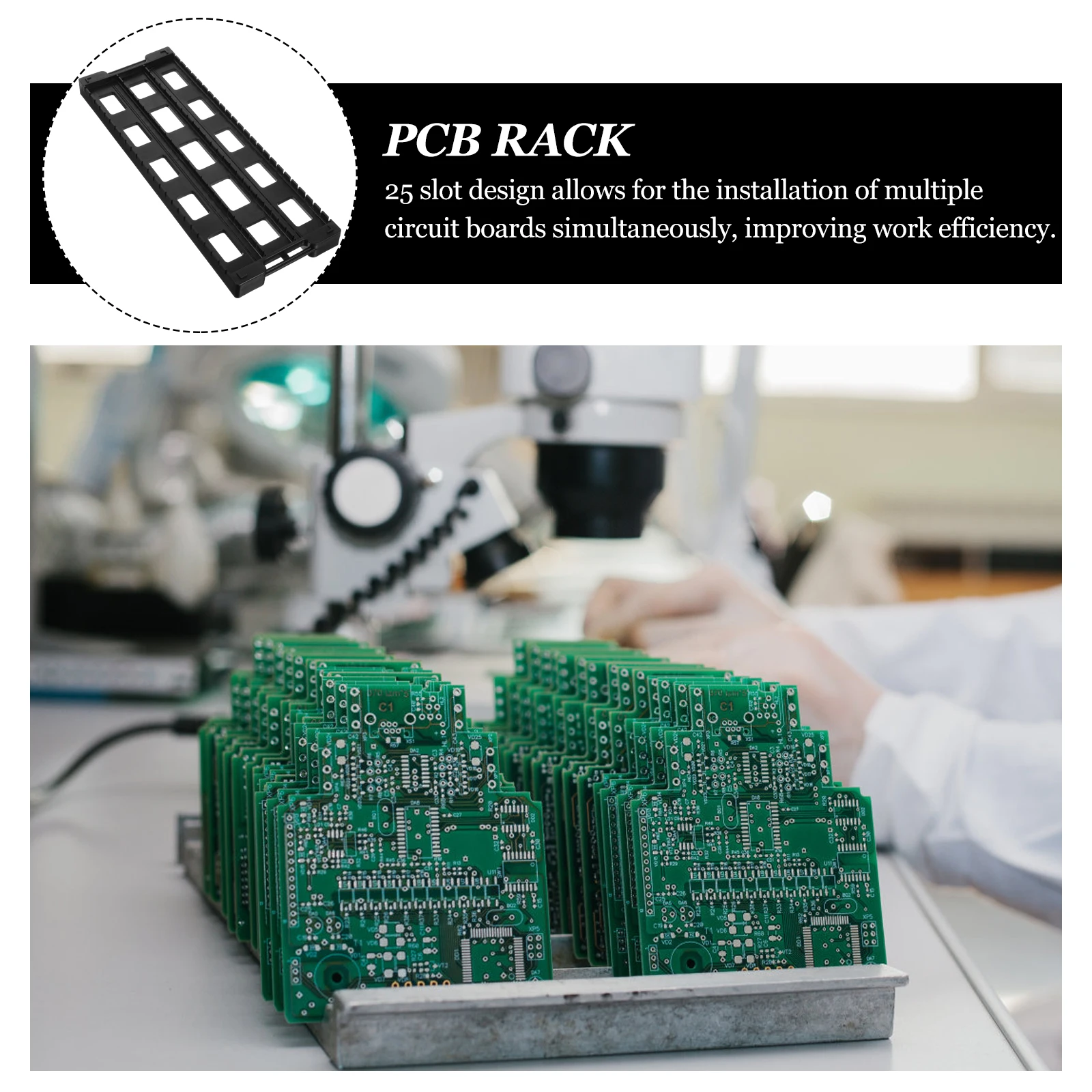 

25-Slot Anti-Static Pcb Holder Abs Material H Type Circuit Board Rack For Electronic Component Storage Drying Stand Circulation