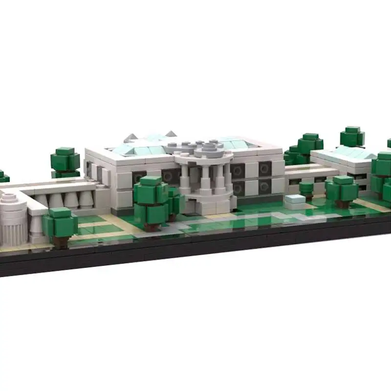 MOC Urban Landmark Architecture White House Diorama Modular Architecture Technology Building Blocks Model Zabawki dla dzieci Klocki Prezent