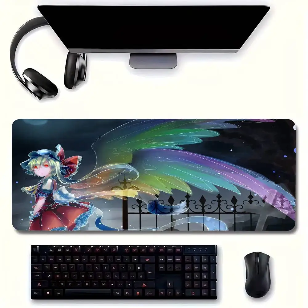 Flandre Scarlet Game T-TouHou P-Project Mousepad Non-slip Suitable For Office Computers Laptops E-sports Game Desk Mats XXL