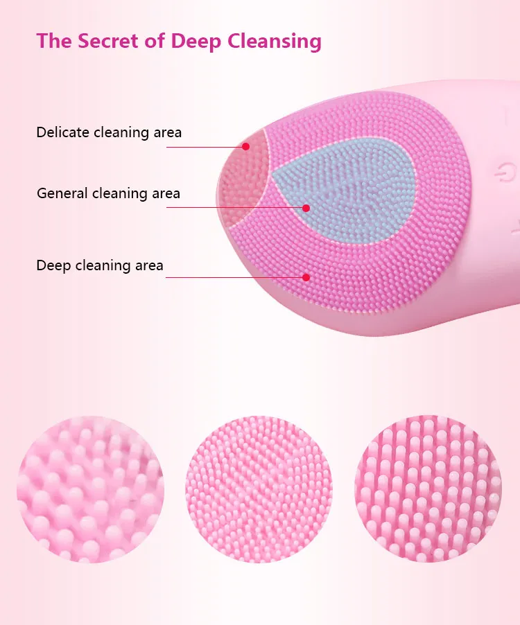 Mini Electric Face Washer Cleanser Silicone Facial Cleanser Waterproof Rechargeable Ultrasonic Pore Facial Cleaner