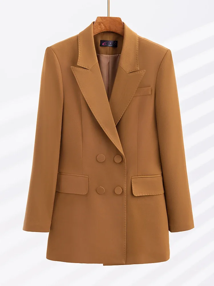 High Quality Coffee Women Suit Blazer Ladies Office Business Work Wear Autumn Spring Jacket Female Long Sleeve Solid Formal Coat