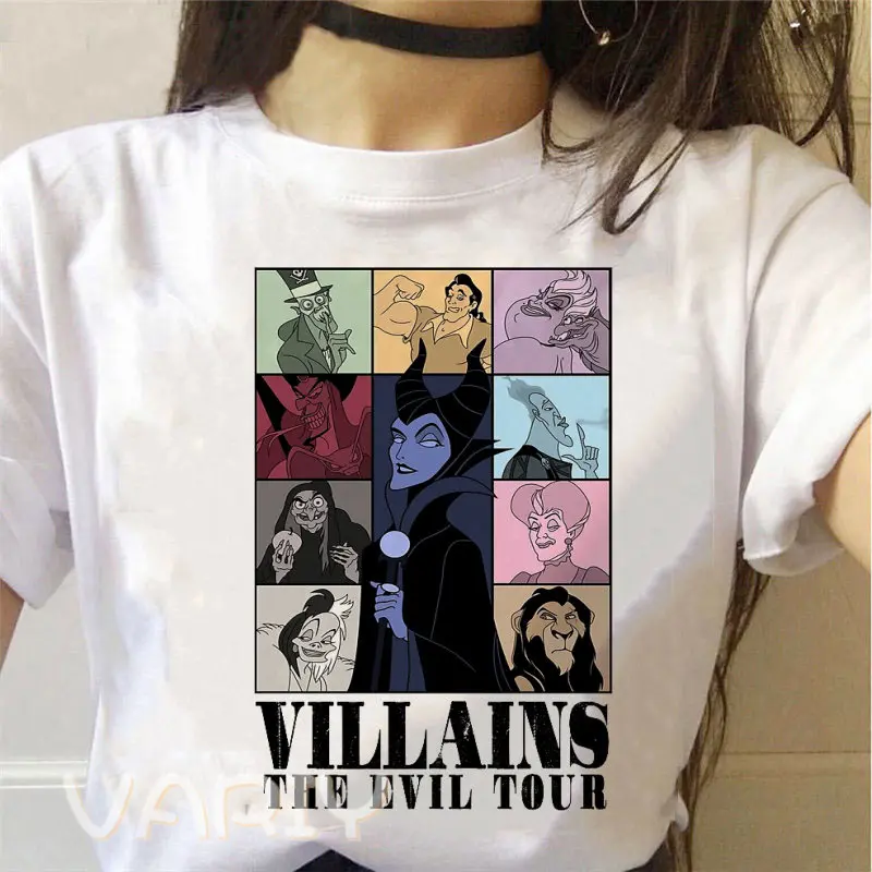 Villains The Evil Tour T-Shirts Woman Short Sleeve Fashion Y2K TShirts for Fan Gift Harajuku Vintage Evil Queen High Quality Tee